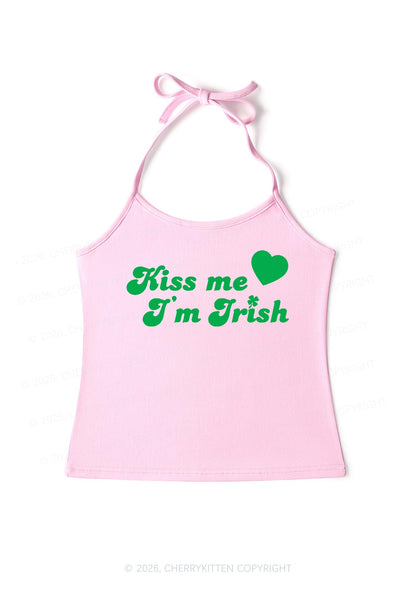 Kiss Me Im Irish St Patricks Y2K Halter Neck Cami Cherrykitten