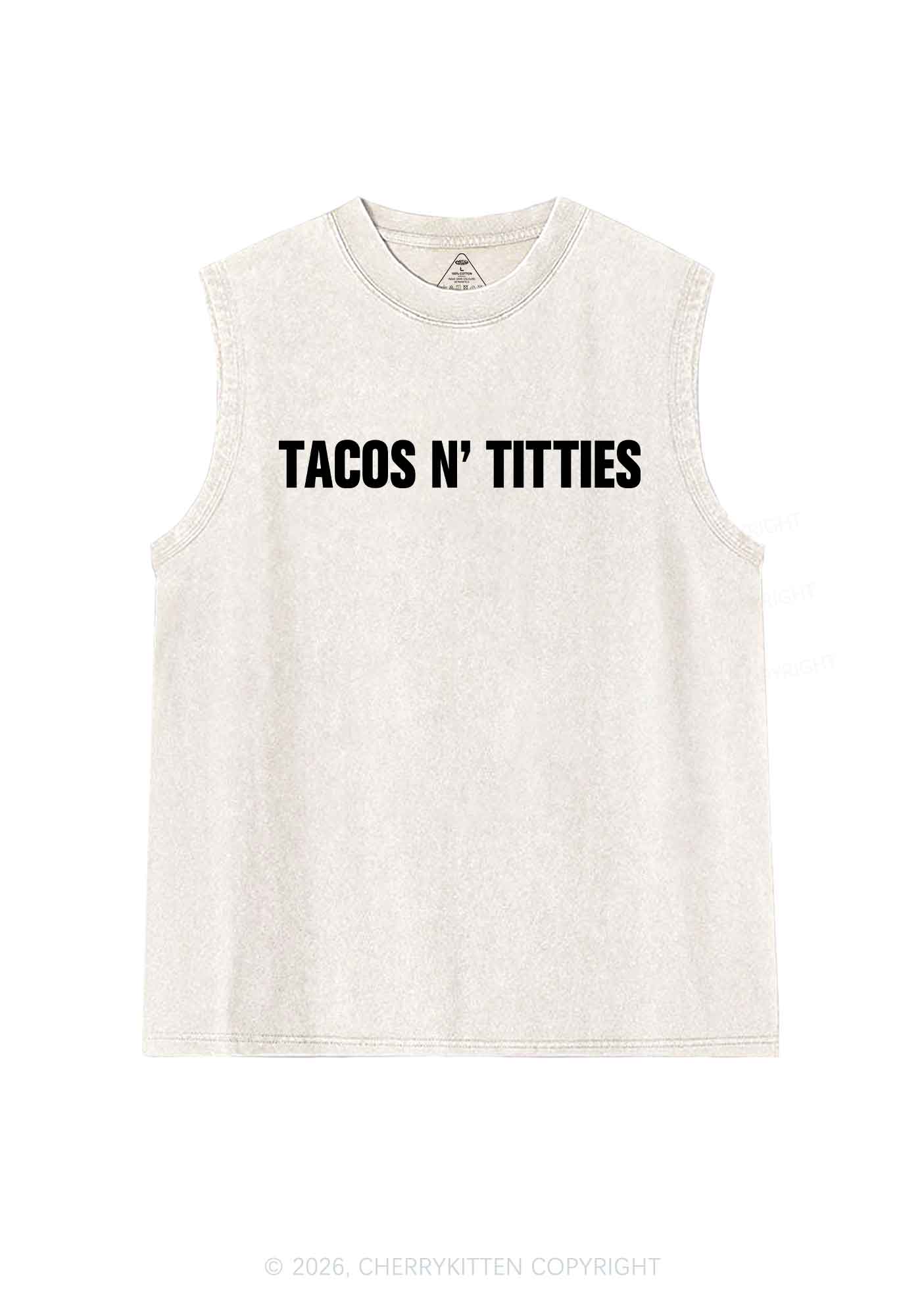 Tacos And Txtties Y2K Washed Muscle Tank Cherrykitten