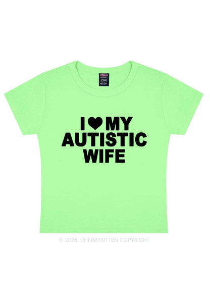 I Love My Autistic Wife Y2K Baby Tee Cherrykitten