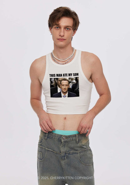 This Man Ate My Son Y2K Crop Tank Top Cherrykitten