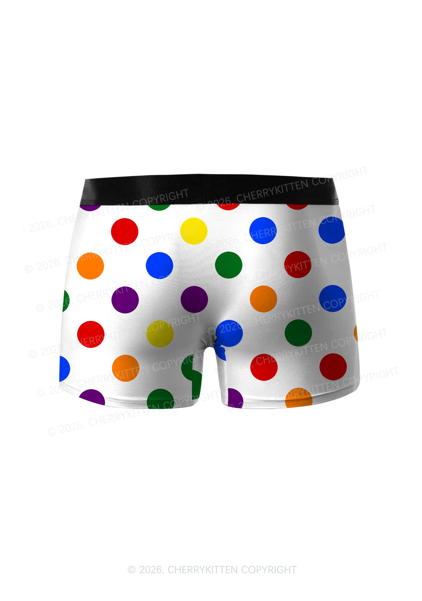 Rainbow Dots On White Pride Y2K Print Men Boxer Briefs Cherrykitten