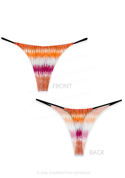 Lesbian Tie Dye Pride Y2K Print Bikini String Thong Cherrykitten