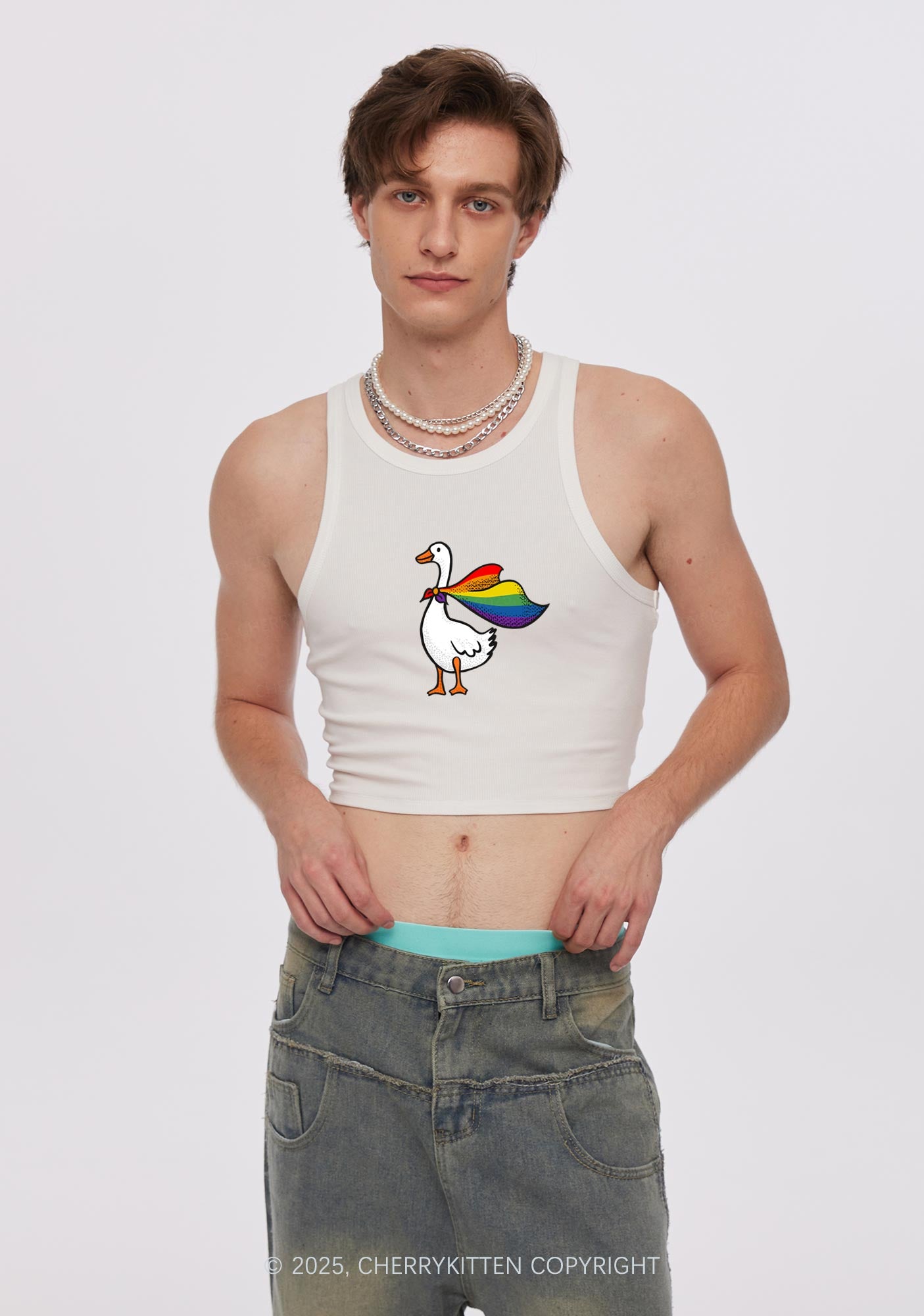 Pride Goose Y2K Crop Tank Top Cherrykitten