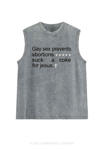 Suck A Coke For Jesus Pride Y2K Washed Muscle Tank Cherrykitten