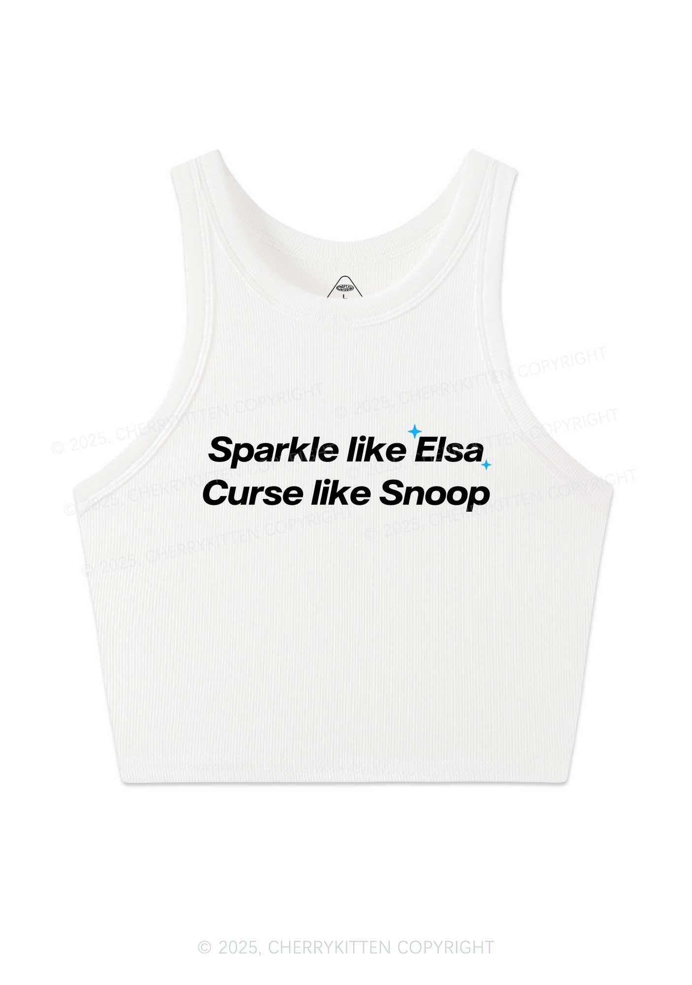 Sparkle Like Princess Y2K Crop Tank Top Cherrykitten
