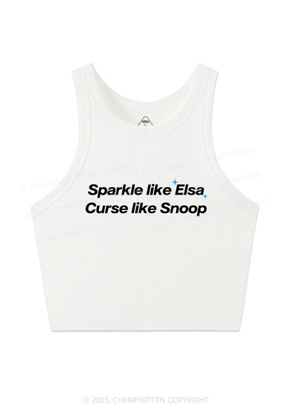Sparkle Like Princess Y2K Crop Tank Top Cherrykitten