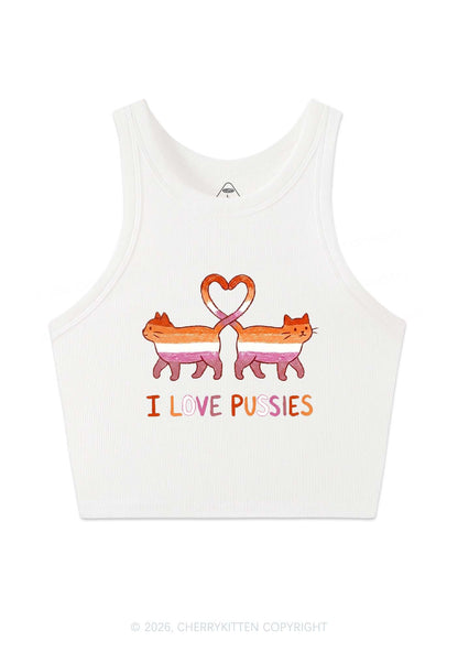I Love Puxxies Pride Y2K Crop Tank Top Cherrykitten