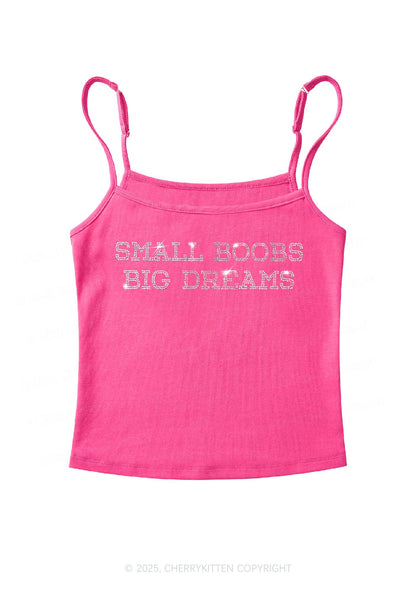 Rhinestone Small But Big Dreams Y2K Spaghetti Strap Cami Cherrykitten