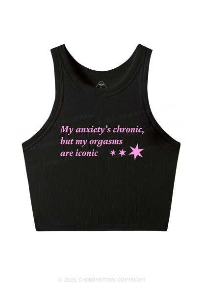 Anxiety Chronic Y2K Crop Tank Top Cherrykitten
