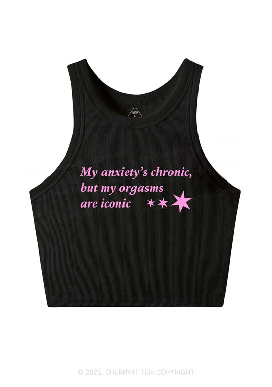 Anxiety Chronic Y2K Crop Tank Top Cherrykitten