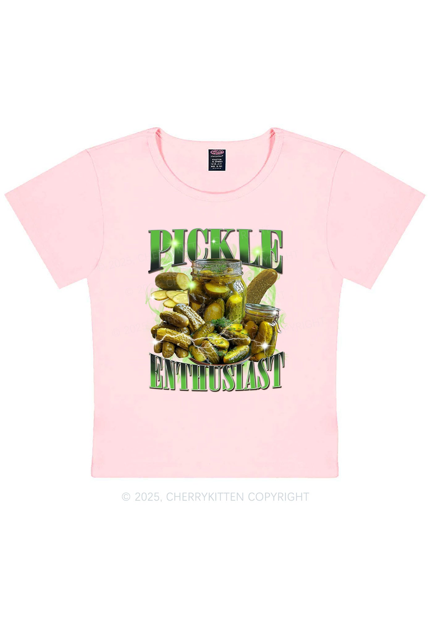 Pickle Enthusiast Y2K Baby Tee Cherrykitten
