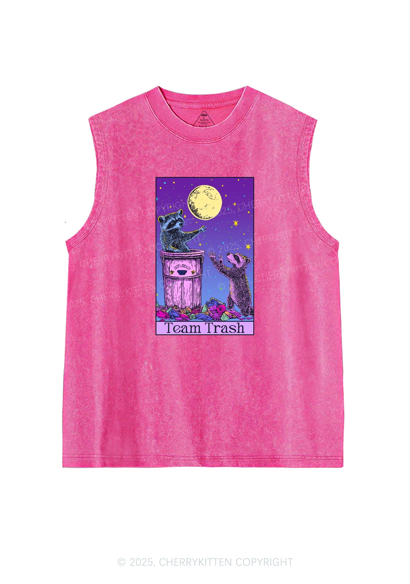 Team Trash Y2K Washed Tank Cherrykitten