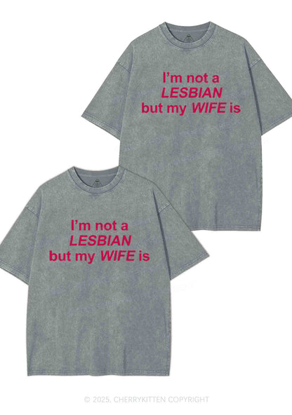 My Wife Is Lesbian Y2K Valentine's Day Washed Tee Cherrykitten