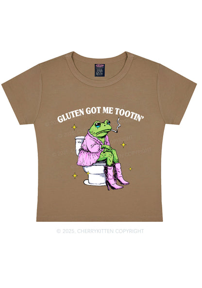 Gluten Got Me Tootin Y2K Baby Tee Cherrykitten