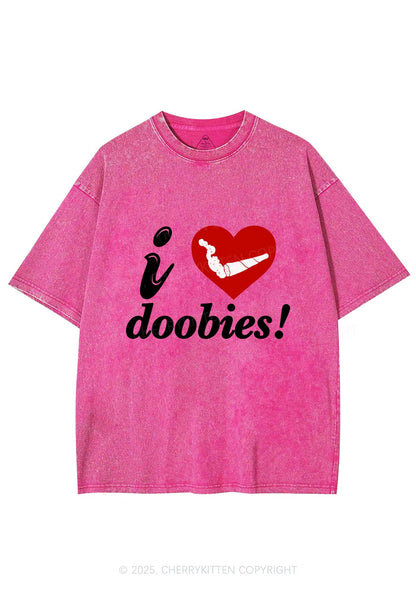 I Love Doobies Y2K Shirts Washed Tee Cherrykitten