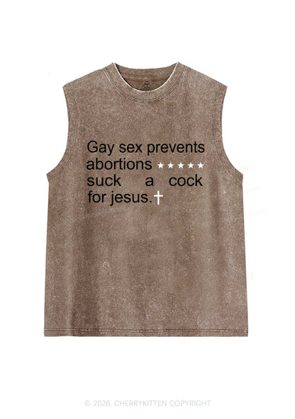 Suck A Cola For Jesus Pride Y2K Washed Muscle Tank Cherrykitten