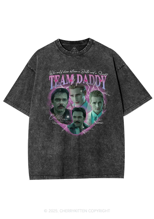 Team Daddy Y2K Shirts Washed Tee Cherrykitten