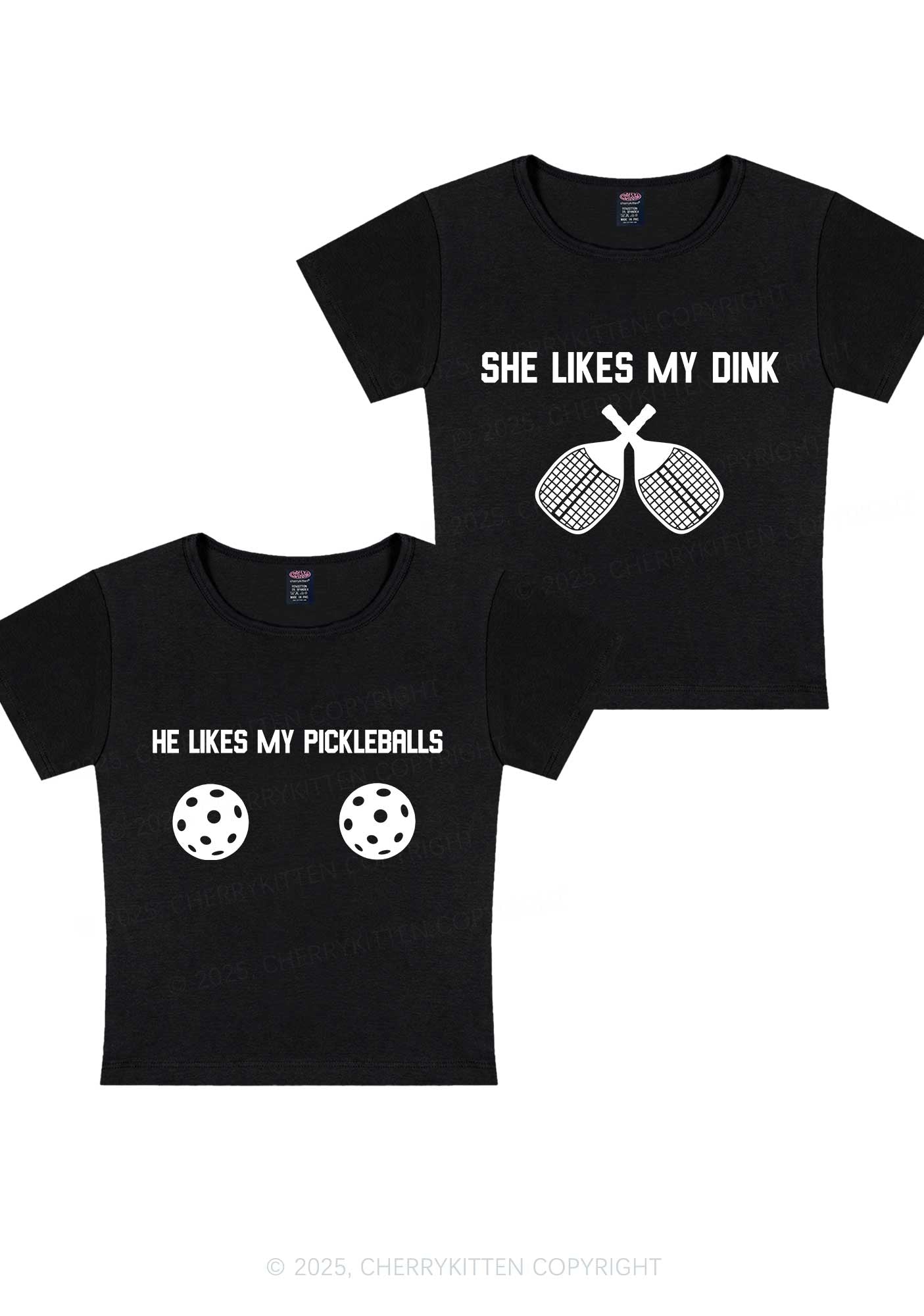 Pickleball Couple Y2K Valentine's Day Baby Tee Cherrykitten