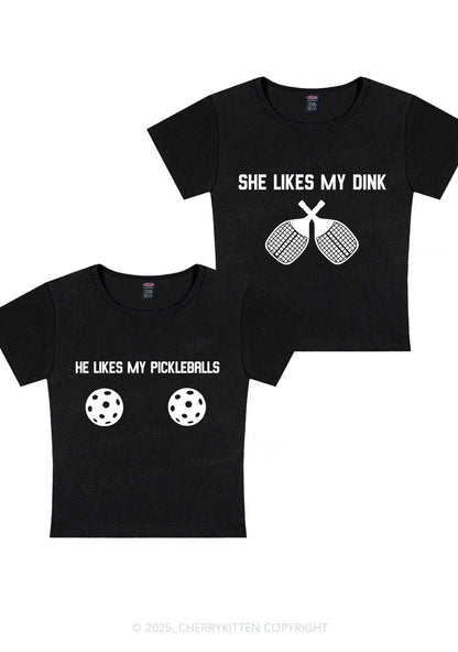 Pickleball Couple Y2K Valentine's Day Baby Tee Cherrykitten