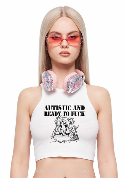 Autistic Ready To Fxxk Y2K Crop Tank Top Cherrykitten