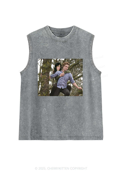 Custom Face Y2K Washed Muscle Tank Cherrykitten