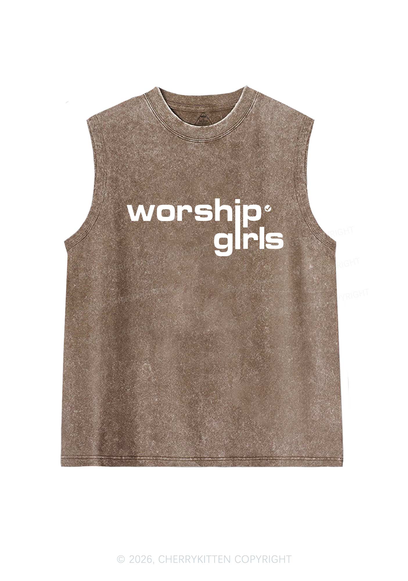 Worship Girls Pride Y2K Washed Muscle Tank Cherrykitten