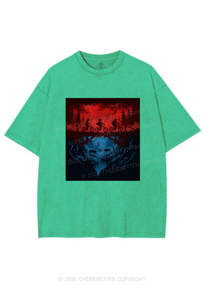 Red Storm Riders Y2K Shirts Washed Tee Cherrykitten