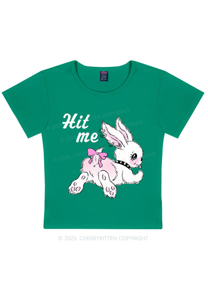 Hit Me White Bunny Y2K Baby Tee Cherrykitten