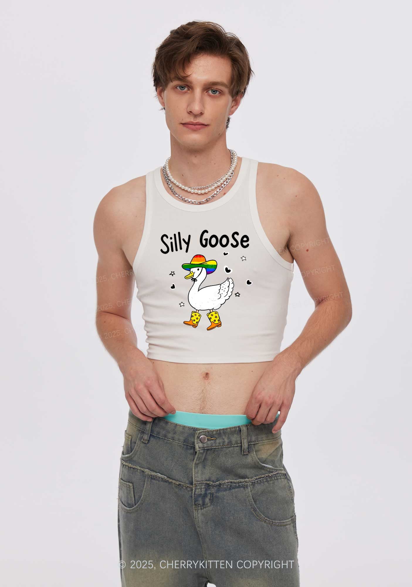 Silly Goose Pride Y2K Crop Tank Top Cherrykitten