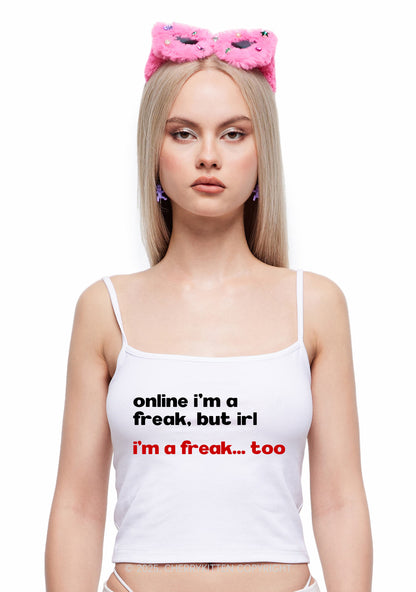 Im A Freak Y2K Spaghetti Strap Cami Cherrykitten
