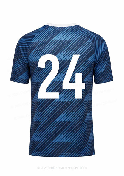 Blue Stripes Father Figure Y2K Football Jersey Shirts Cherrykitten