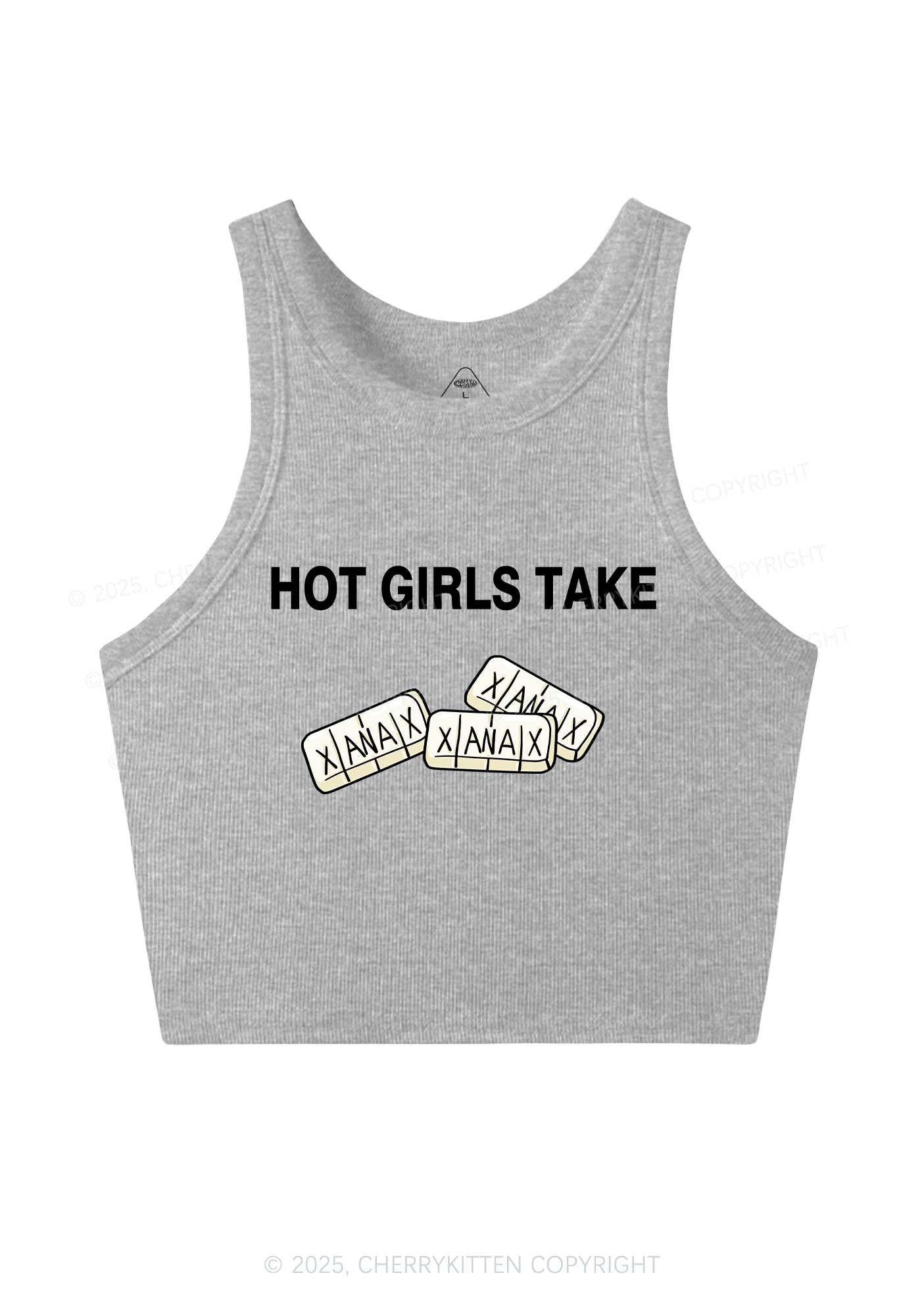Hot Girls Take Xanax Y2K Crop Tank Top Cherrykitten