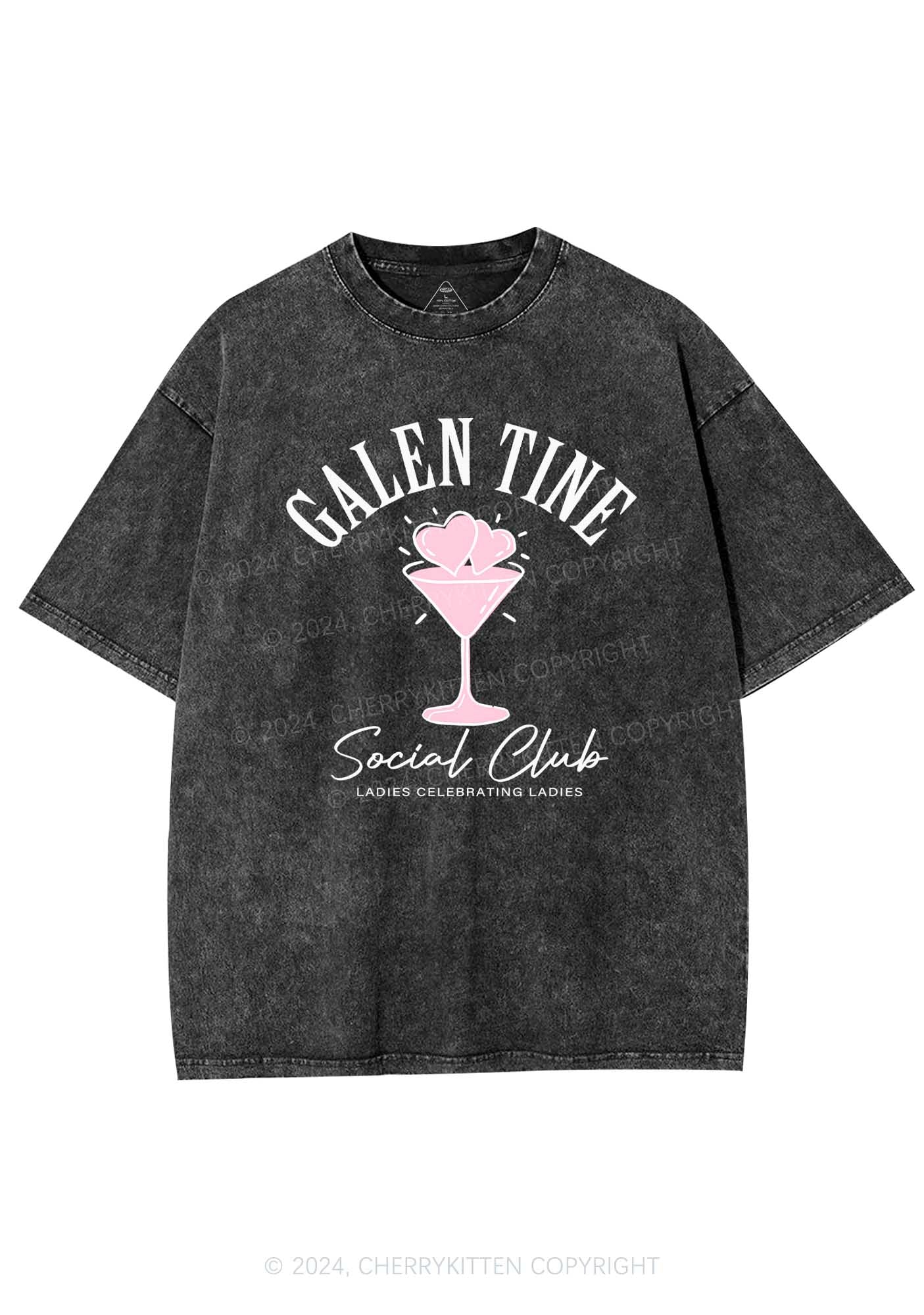 Galentine Social Club Y2K Valentine's Day Washed Tee Cherrykitten