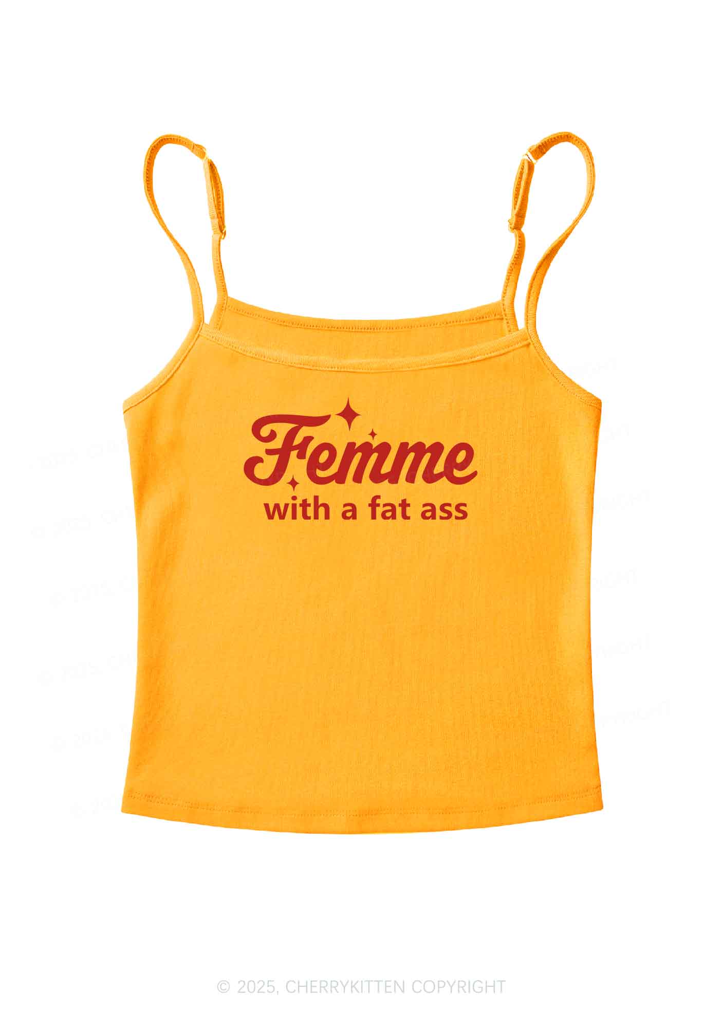 Femme With Fat Axx Pride Y2K Spaghetti Strap Cami Cherrykitten