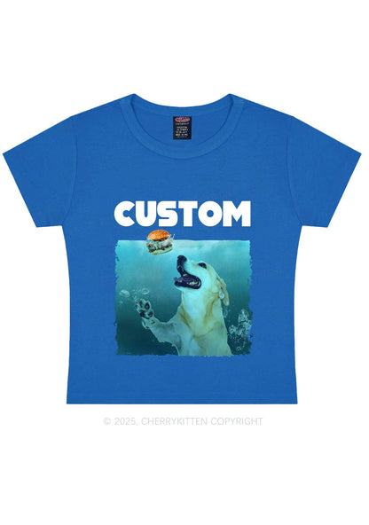 Custom Jowls Dog Y2K Baby Tee Cherrykitten