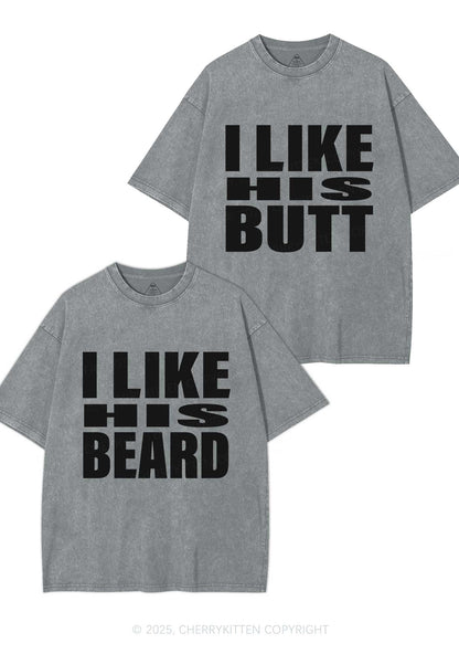 I Like His Beard Y2K Valentine's Day Washed Tee Cherrykitten