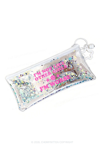 Im Worse Y2K Quicksand Transparent Pencil Pouch Cherrykitten
