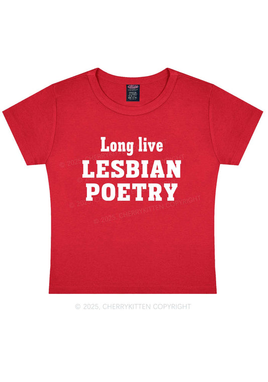 Lesbian Poetry Pride Y2K Baby Tee Cherrykitten