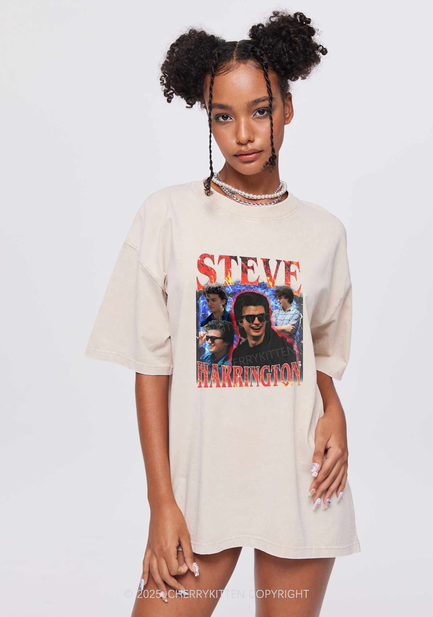 SH Red Blaze Y2K Shirts Washed Tee Cherrykitten