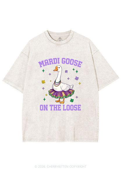 Mardi Gras Goose Y2K Shirts Washed Tee Cherrykitten