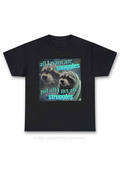 I Want Snuggles Y2K Chunky Shirt Cherrykitten