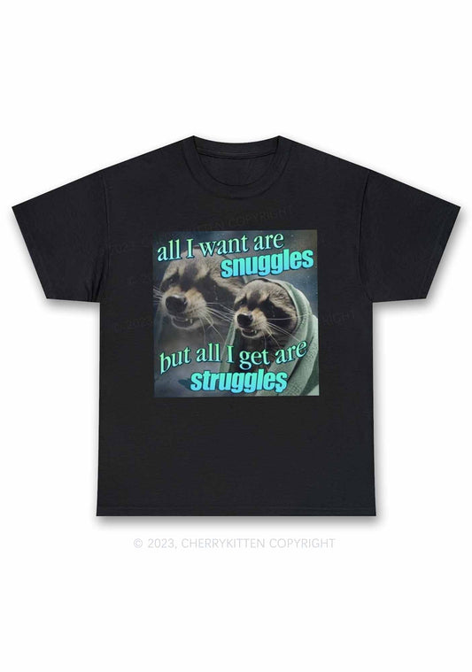 I Want Snuggles Y2K Chunky Shirt Cherrykitten