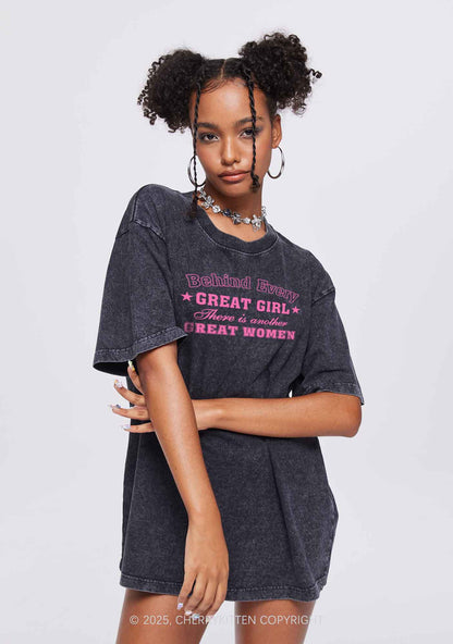 Great Girl Great Women Pride Y2K Shirts Washed Tee Cherrykitten