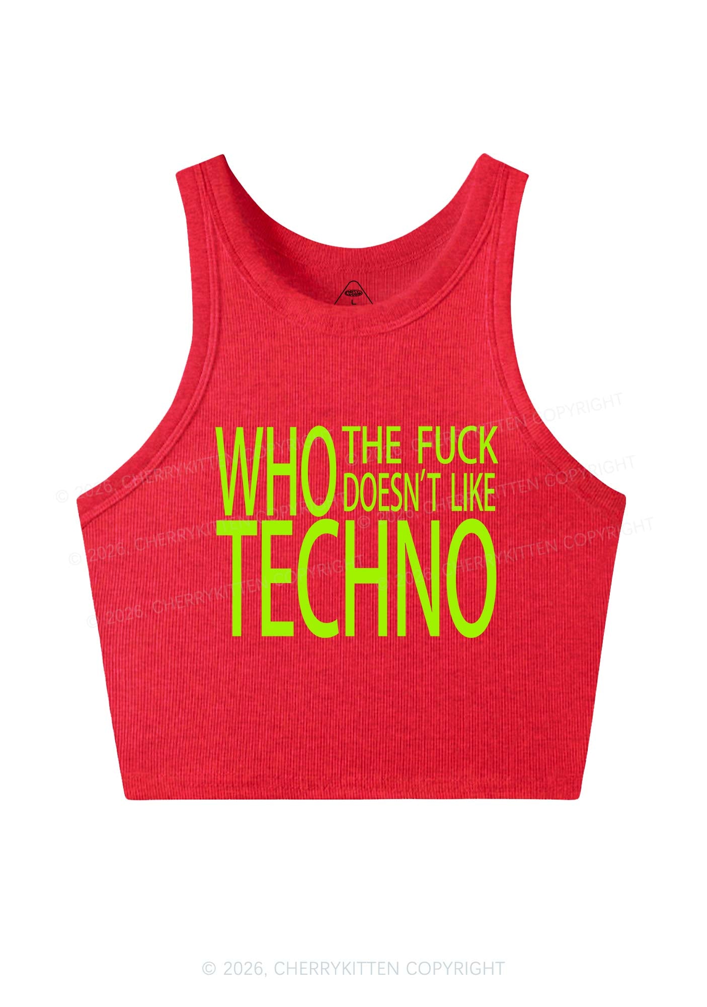 Who Doesnt Like Techno Y2K Crop Tank Top Cherrykitten