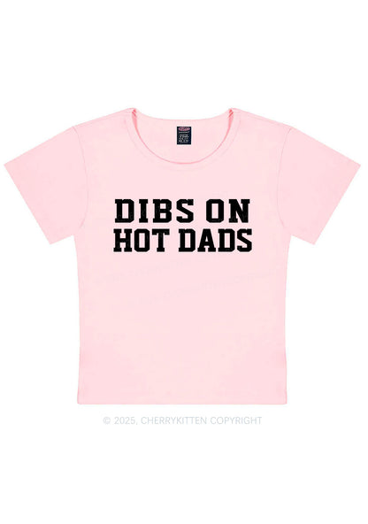 Dibs On Hot Dads Y2K Baby Tee Cherrykitten