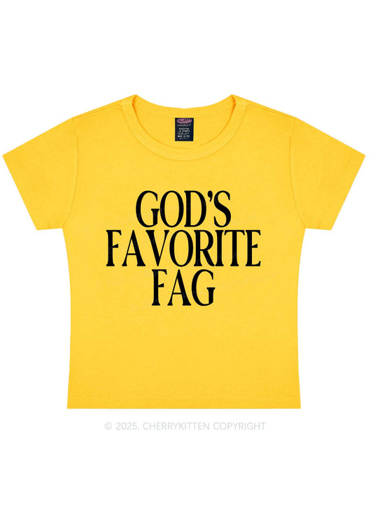 Gods Favorite Fag Pride Y2K Baby Tee Cherrykitten