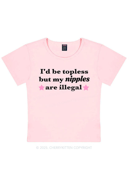 Nixxles Are Illegal Y2K Baby Tee Cherrykitten