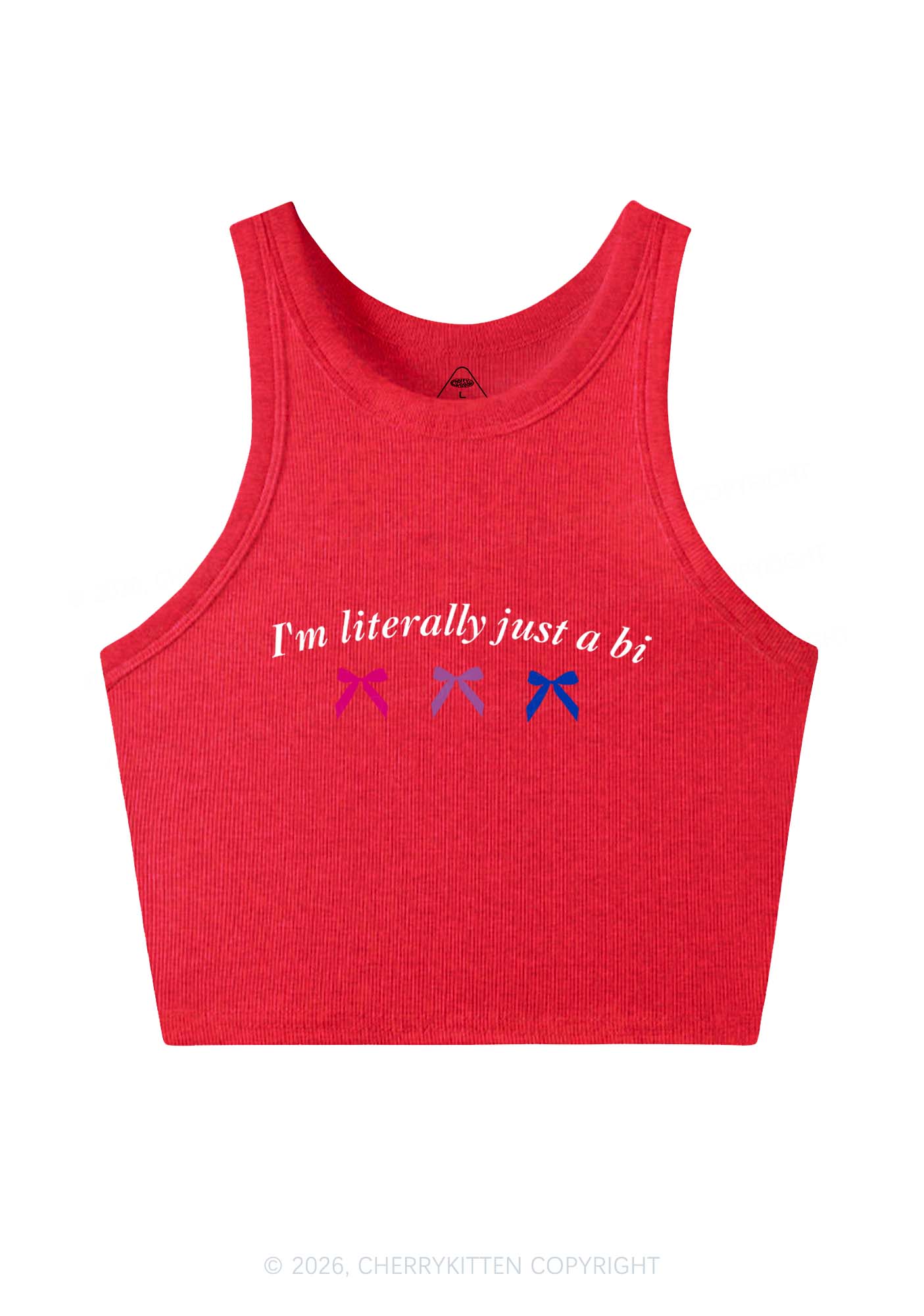 Im Literally Just A Bi Pride Y2K Crop Tank Top Cherrykitten