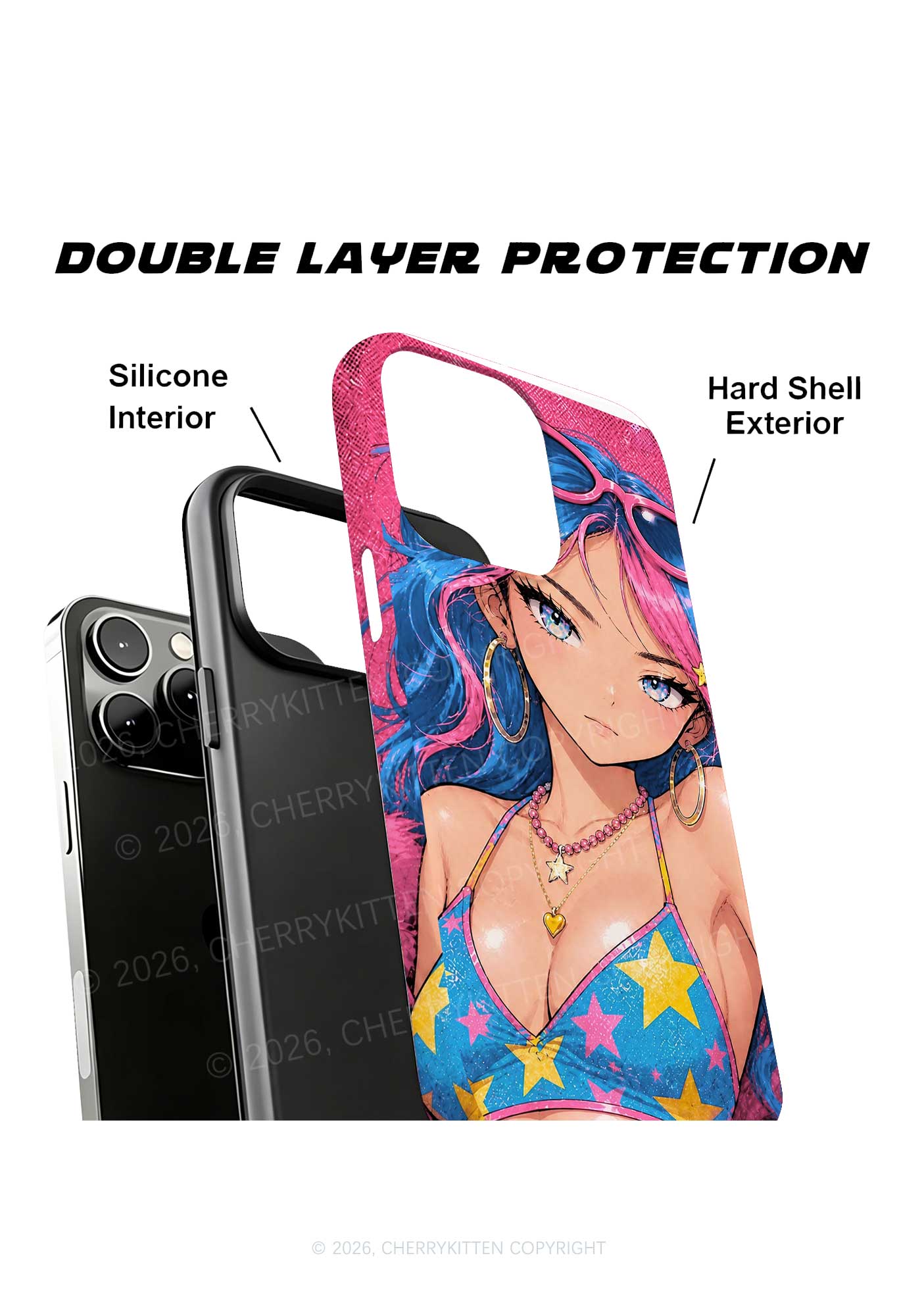 Cool Manga Girl Y2K Phone Case Cherrykitten