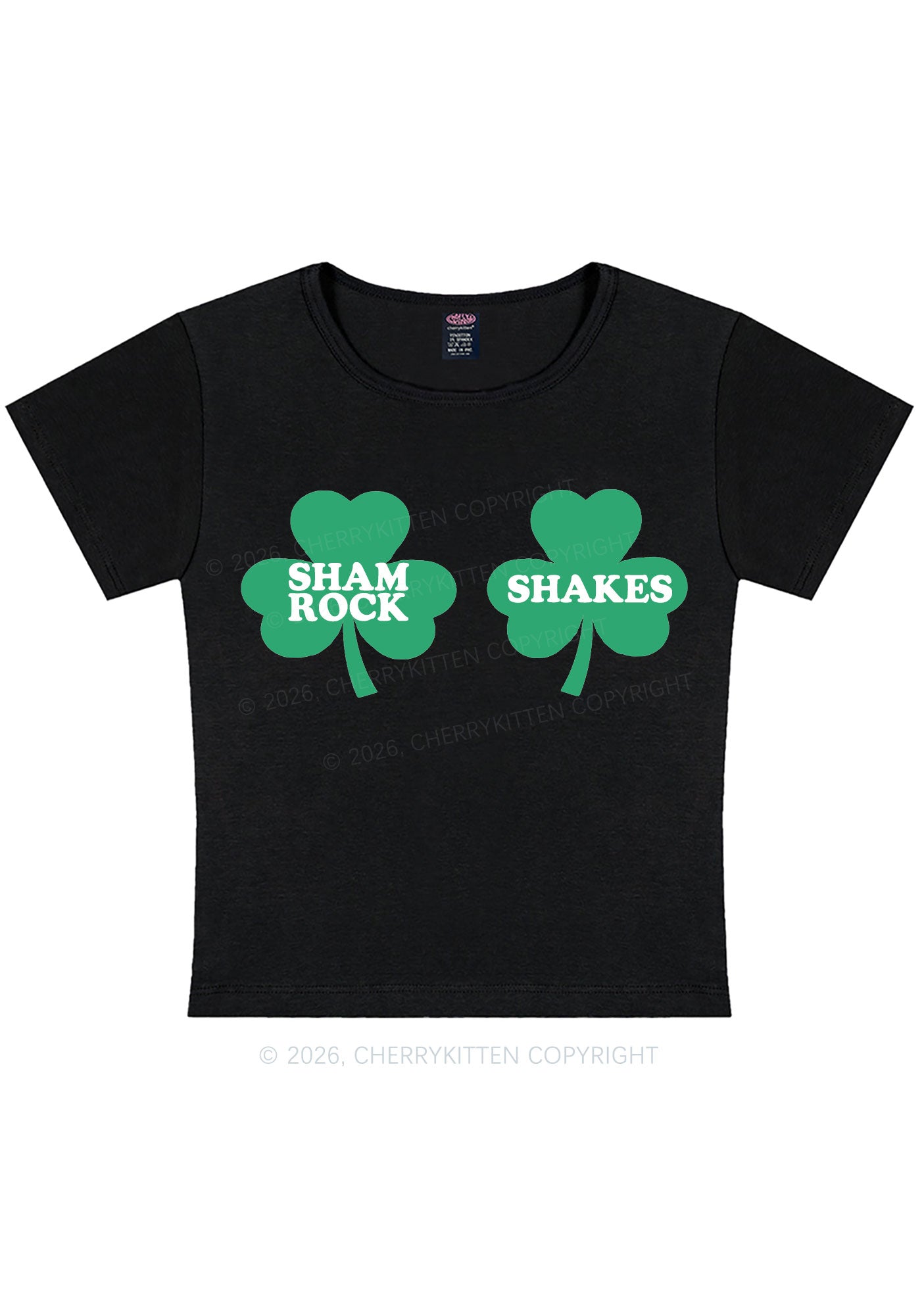 Shamrock Shakes St Patricks Y2K Baby Tee Cherrykitten